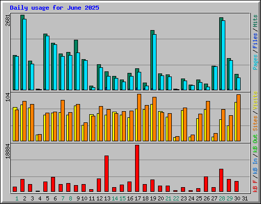 Daily usage for June 2025